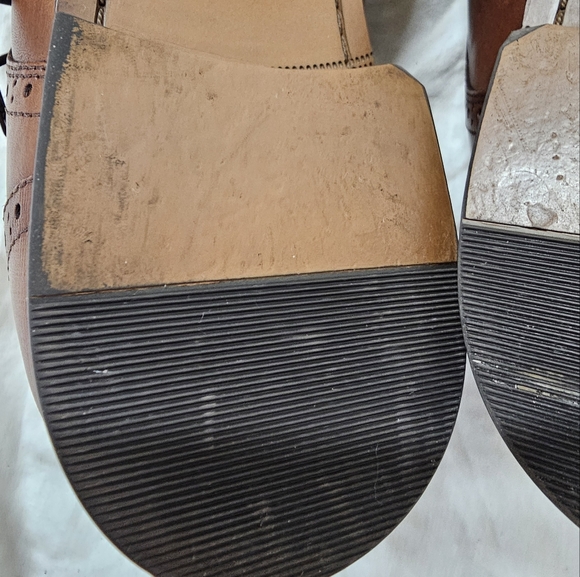 Size 9.5 Stacy Adams Cognac Brown Karson Wingtip Monkstrap Dress Shoe - Picture 8 of 10